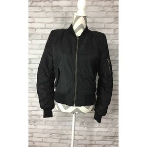 AFRM black satin bomber jacket size Small